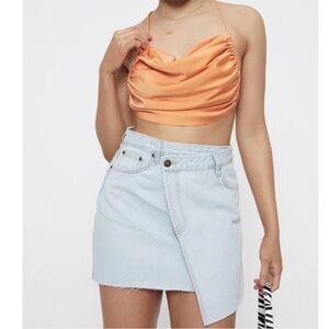 NWT GARAGE Blue Asymmetrical Mini Denim Skirt